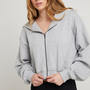 TRADEEM SPORTS Sweat à capuche entièrement zippé personnalisé avec logo, 500 GSM, coton épais, double couche, respirant, séchage rapide, avec poche - Product Image 3