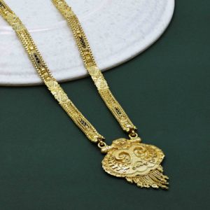Vente en gros Orthodoxe 24K Plaqué Or Micro Long Mangalsutra Collier pour Mariage Indien et Usage Quotidien Finition Or 24 pouces de Longueur - Product Image 1