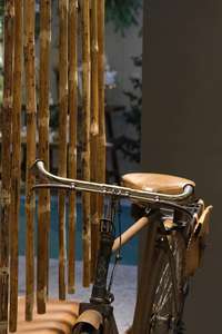 Old Vintage Leather <b>Covered</b> Industrial Design Handcrafted for Wood Bar Cart for Home Decoration - Product Image 6