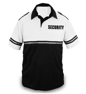 Uniforme de guardia de seguridad para camisa-Patrón a cuadros Formal Transpirable Manga corta con bolsillos Poliéster/Lona de algodón - Product Image 2