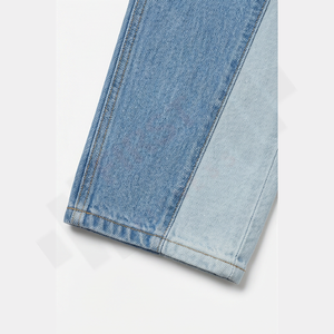 Jeans en denim stretch 100% coton pour homme Coupe droite Lavé Bouton Design personnalisé Pantalons tendance Vente en gros en vrac - Product Image 6