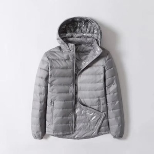 Parka d'hiver de qualité supérieure pour hommes veste à chapeau détachable ultra-légère avec manteaux chauds coupe-vent col montant en toile - Product Image 2