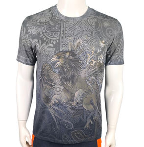 T-shirt pour homme en coton 100% tricoté 220 GSM à col rond, imprimé numérique, design personnalisé, nouvelle mode, qualité supérieure, vente en gros - Product Image 1