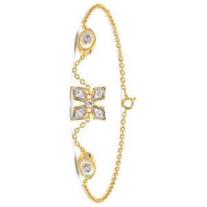 Bracelet en or véritable 14K avec diamants cultivés en laboratoire Bracelet délicat en or blanc Bracelet cadeau réglable pour femme - Product Image 3