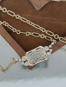 Collar con Colgante de Diamante de Corte Radiante de Moissanita, Plata 925 con Baño de Oro, para Regalo de Novia, para Bodas y Fiestas, Joyería - Product Image 4