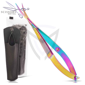 กรรไกรสปริงสแตนเลสเคลือบสีดำพร้อมใบมีดตรงสำหรับดูแลเล็บหนังกำพร้า - Product Image 5