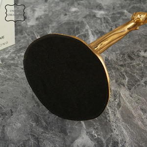 Tasses à bougies élégantes en métal avec fond de base recouvert de caoutchouc Bougeoir en cuivre Bougeoir de luxe doré de style européen - Product Image 6