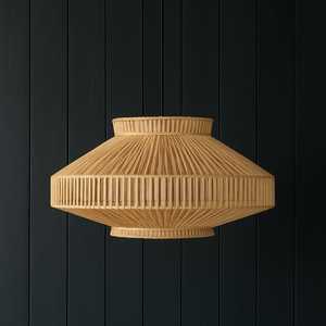 Elegante lámpara colgante de bambú para interiores de boutique, espacios de vida curados e iluminación superior natural elegante - Product Image 4