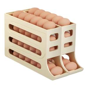 Porte-oeufs en bois Rack Conteneur à oeufs rustique pour réfrigérateur de cuisine domestique 12 trous Boîtes de rangement Organisateur de stockage - Product Image 2