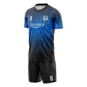 ชุดเสื้อฟุตบอลสำหรับผู้ชายผ้าโพลีเอสเตอร์แบบ100% ชุดเสื้อเจอร์ซีย์ย้อมสีเรียบระบายอากาศได้ดี - Product Image 4