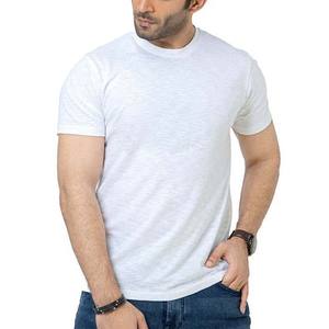 Ropa de calle de algodón de calidad superior con cuello redondo de Color blanco, camisetas para hombre, venta al por mayor, Camiseta de algodón 100% para hombre, ajuste holgado - Product Image 1