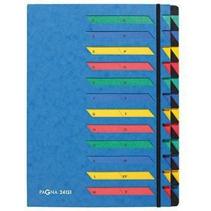 PAGNA Classic DIN <b>A4</b> Deskorganizer Blue Pressboard File <b>Folder</b> with 24 Compartment Block Multicolored 24 Compartments PAGNA - Product Image 1