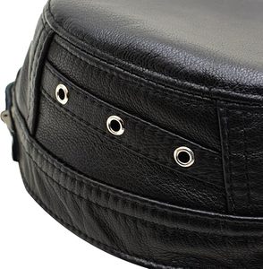 Gorras de Béisbol de Lujo Estilo Cadete, Gorras Clásicas de Cuero Negro, Gorra de Cuero de 6 Paneles con Hebilla Metálica para Hombre - Product Image 5