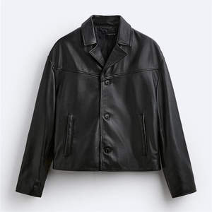 แจ็คเก็ตหนังเทียมคุณภาพสูงสำหรับผู้ชาย สไตล์วินเทจ ยอดนิยม ขายส่งจากโรงงาน รับผลิตตามแบบ แจ็คเก็ตหนังสำหรับกิจกรรมกลางแจ้ง - Product Image 2