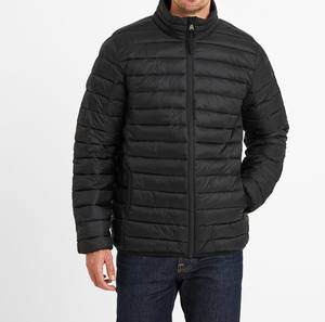 Blouson d'hiver noir de style haut de gamme, col montant, fermeture éclair, service OEM, finition teinte unie - Product Image 2