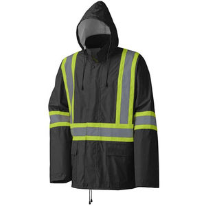 Ropa de trabajo de seguridad personalizada Trajes de lluvia al aire libre Chaqueta y pantalones reflectantes impermeables ligeros Chubasquero - Product Image 2