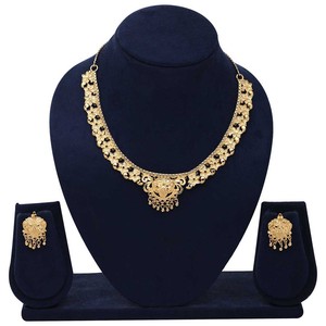 ชุดเครื่องประดับโซ่ประดับทองเหลืองชุบทอง14K 18K 24K ลายดอกไม้สุดหรู - Product Image 1