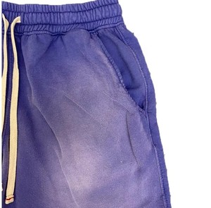 Pantalones cortos desgastados rasgados con lavado ácido con cordón hechos a medida, ropa de calle, pantalones cortos de sudor Vintage de algodón de rizo francés - Product Image 4