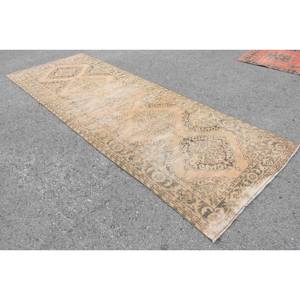 Alfombra Turca Clásica Vintage Hecha a Mano Ecológica Beige Marrón Lana Pila Media Patchwork Diseño 4x12ft Rectangular Pasillo Adolescente - Product Image 2