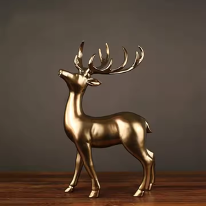 Juego de escultura de ciervo clásica más vendida de 2 estatuas de ciervos de Metal escultura hogar Hotel Decoración de mesa auxiliar por decor IMPEX - Product Image 4