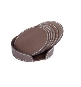 Sous-verre rond en cuir de qualité supérieure prix de gros tapis et coussinets vaisselle de table sous-verre en cuir caractéristique écologique - Product Image 2