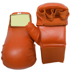 In One Solid Color Good Selling Make Your Own Highest Product PU Leather OEM Service <b>Karate</b> Boxing <b>Gloves</b> BY AMAZING INDUSTRIES - Product Image 3