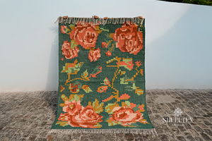 Bellamente diseñado redondo último estilo verde rojo rosa yute alfombra y alfombra Material al aire libre de alta calidad para Home Hotel buen precio - Product Image 2