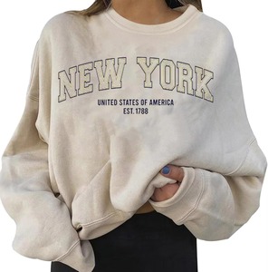 Manufacturer Wholesale Women's Oversized Winter Sweatshirt High Quality Varsity French Terry Fleece Cotton Blends <b>Stand</b> Badge - Product Image 2