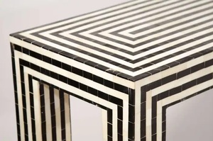 Mesa de consola con incrustaciones de hueso exquisito de estilo tradicional, Material MDF para decoración de dormitorio o entrada - Product Image 2