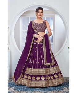 Trabajo de perlas de lujo Lahenga y Choli para mujeres, niñas, bordado de lentejuelas, ropa de fiesta paquistaní negra - Product Image 4