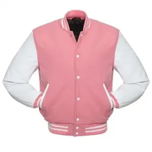 แจ็คเก็ตบอมเบอร์หนัง PU แบบ Letterman สำหรับผู้ชาย คุณภาพสูง บุด้วยขนสัตว์และขนเป็ด พร้อมงานปัก สำหรับใช้งานกลางแจ้งในฤดูหนาว - Product Image 5