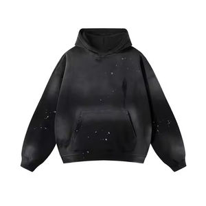 Haute qualité nouveauté OEM ODM Service 100% coton à capuche personnaliser meilleure qualité recadrée en détresse lavage à l'acide sweats à capuche hommes - Product Image 6