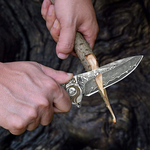 Couteau pliant en acier de Damas, couteau de poche pliant professionnel de petite taille pour l'extérieur, vente en gros, design 2025, couteaux de camping en plein air - Product Image 4