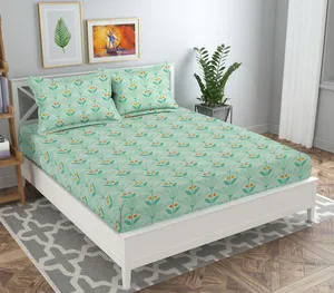 Cubrecama de Algodón 100% Orgánico, 200 Hilos, Lavable, Estampado, Tamaño King, Ecológico, Diseños Florales Personalizados, Blanco y Otros Colores - Product Image 4