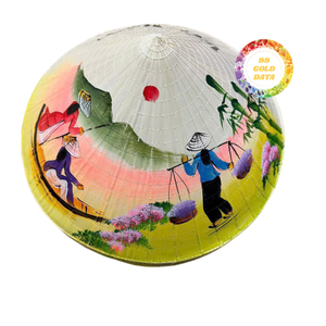 หมวกทรงกรวยเวียตนามน้ำหนักเบางานหัตถกรรมทำจากไม้ไผ่และใบปาล์มเหมาะสำหรับการแสดงแบบดั้งเดิม - Product Image 3