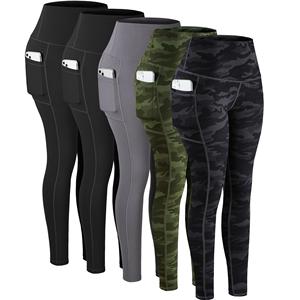 Mallas de sublimación de diseño personalizado con bolsillos para mujer, pantalones de yoga de entrenamiento con control de barriga y cintura alta - Product Image 3