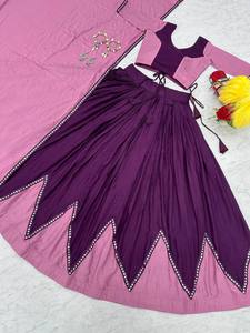 Último diseñador de alta calidad FabZone algodón encaje espejo trabajo Lahenga Choli estampado étnico para adultos bodas indio paquistaní - Product Image 2