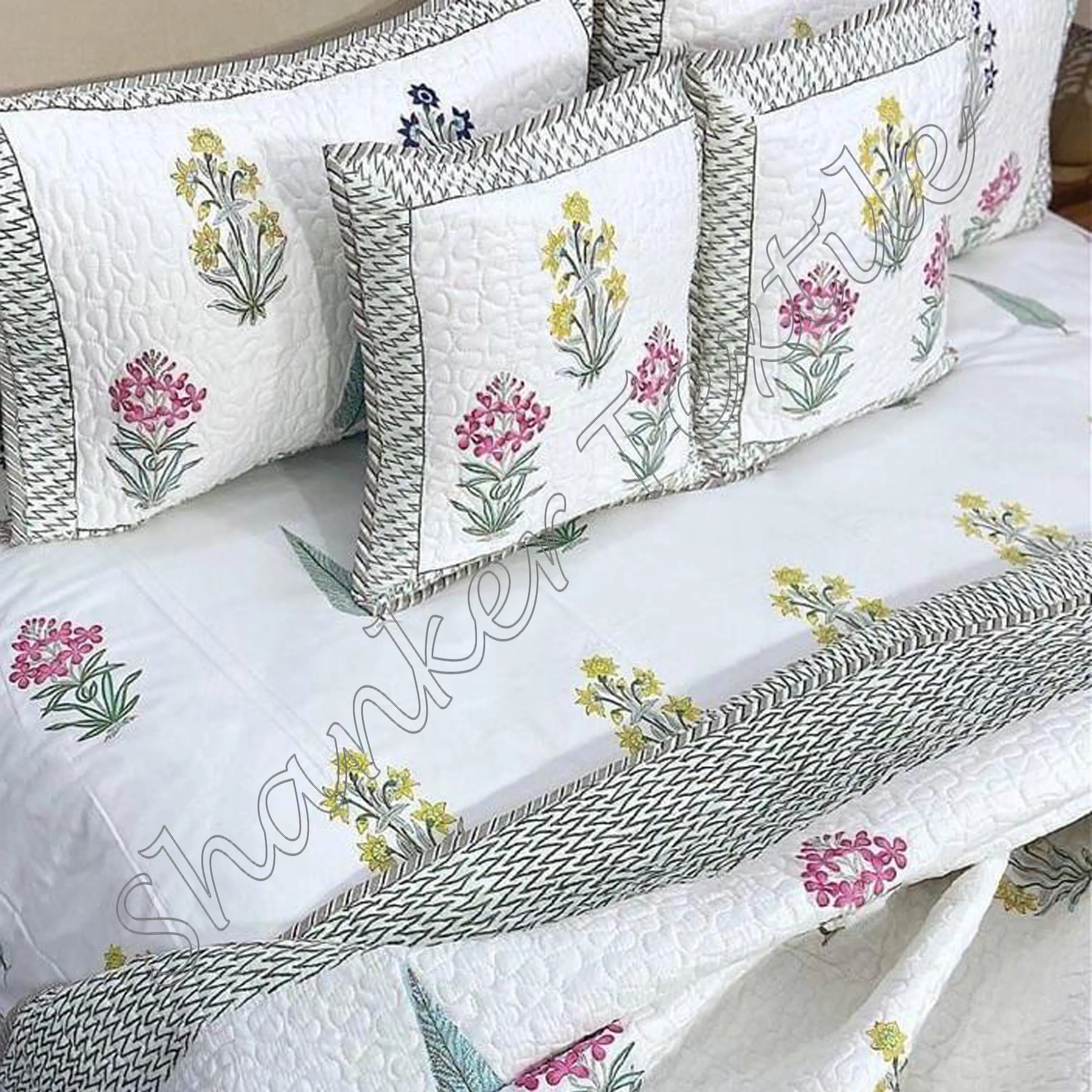 Neuauflagen Heimtextilien Baumwolle Kehrbettdecke Bettwäsche Überwurf Jaipuri hochklassige Oberfläche handgefertigte Bettlaken