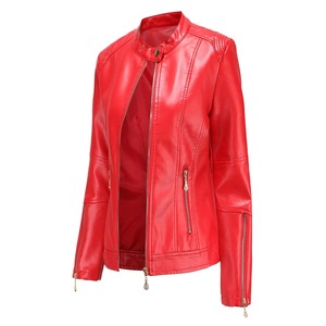 Chaqueta de cuero para mujer 2025 chaqueta básica abrigo mujer invierno motocicleta chaqueta PU cuero cremallera sudaderas con capucha prendas de vestir exteriores - Product Image 4