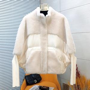 Nueva moda mujer abrigo de piel de oveja Real Natural grueso cálido abrigos de plumón de ganso abrigo de invierno prendas de vestir femeninas chaquetas acolchadas - Product Image 3