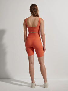 Soutien-gorge côtelé taille haute personnalisé OEM ensemble leggings taille haute pour femmes short d'entraînement taille haute pour femmes inclus - Product Image 3