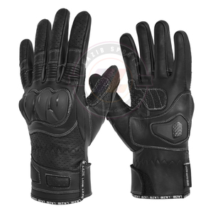 Las mejores tendencias Guantes de motocicleta ventilados de verano de cuero real Paneles perforados de cuero de vaca Guantes de engranajes de conducción de Turismo de puño corto - Product Image 2