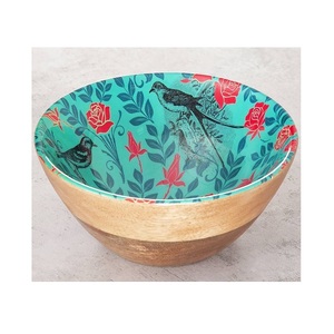 Best Mango Wooden Natural Color Kitchenware <b>Dinnerware</b> Stylish Wood Bowl Decorative Tabletop Food Serving Bowl - Product Image 5