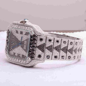 Reloj de Diamantes Moissanite Totalmente Cubierto de Diamantes, Dos Tonos, para Hombre, Mejor Calidad, Precio al por Mayor - Product Image 3