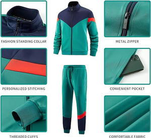 Chándal personalizado sudaderas con capucha conjuntos de Jogger con bordado de impresión al por mayor Unisex chándal suelto de algodón acanalado chándal para hombres - Product Image 5