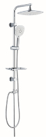 Ensemble de colonne de douche en acier inoxydable 304 pour projets d'appartements (OEM/ODM), sans robinetterie, avec inverseur entièrement en cuivre et flexible en acier inoxydable 201