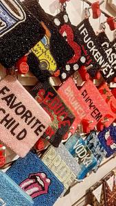 Monedero de Lona con Cierre de Cremallera, Estilo Vaquero, Hecho a Mano, con Cuentas, Diseño de Leopardo - Product Image 2