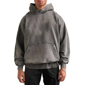 OEM 52% algodón 48% poliéster de gran tamaño en blanco Vintage desgastado piedra ácido lavado con capucha logotipo personalizado sudadera piedra lavado sudaderas con capucha - Product Image 6
