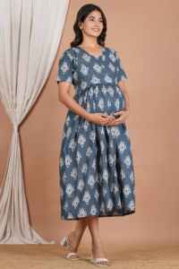 Nuevo Vestido de Maternidad Holgado con Acceso para Lactancia, Transpirable, de Verano, de Algodón, para Mujer - Product Image 4