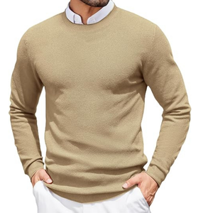 Para el invierno suéter de punto fino estilo 100% algodón orgánico OEM logotipo frontal personalizado moda pulóver prendas de punto fábrica al por mayor - Product Image 1